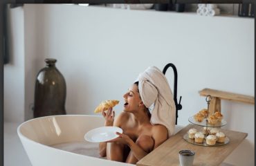 Snacking in the bathtub