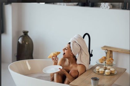 Snacking in the bathtub