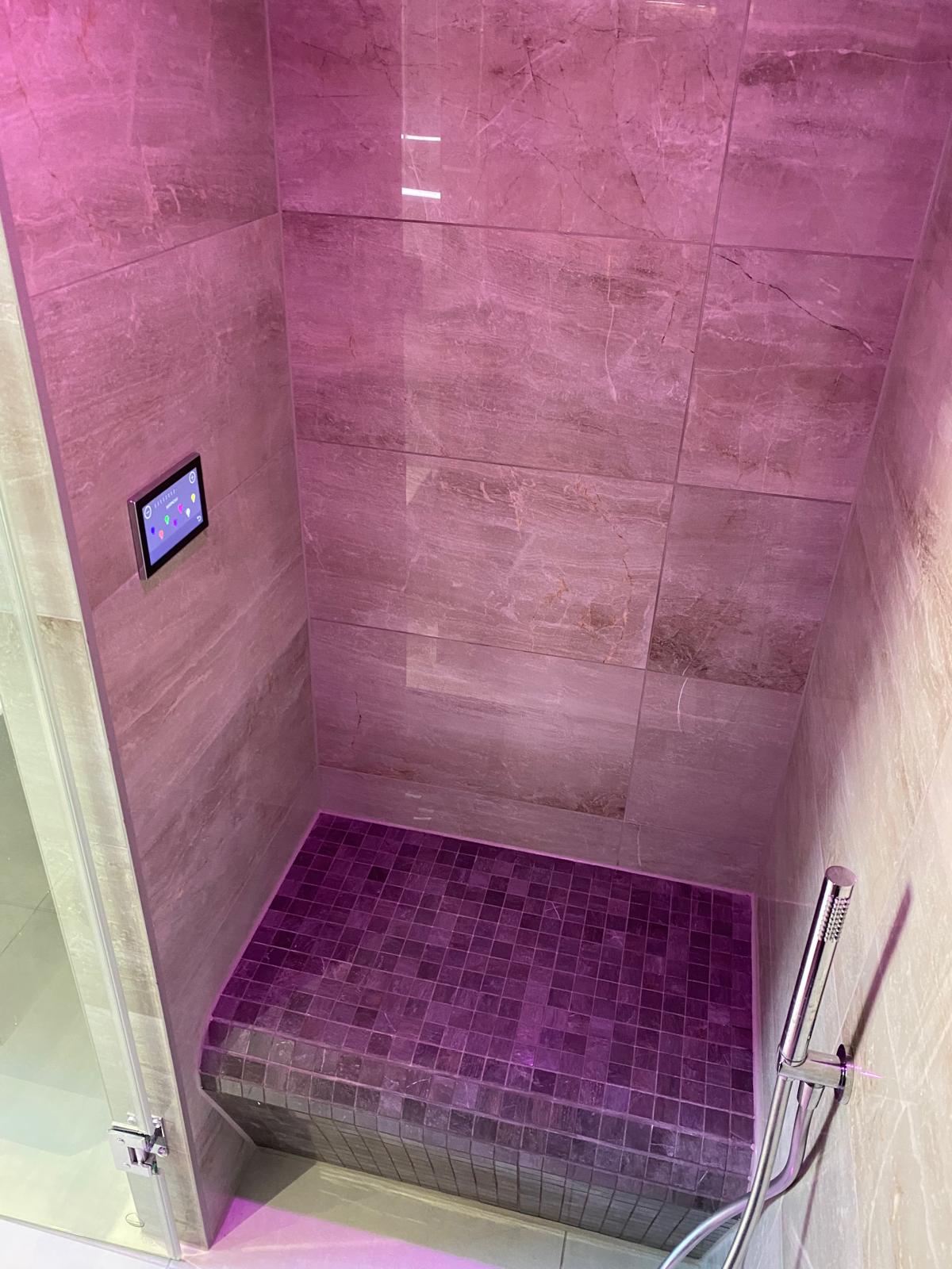 Luxury steam room and home wellness design by Luxe Bathroom Studio