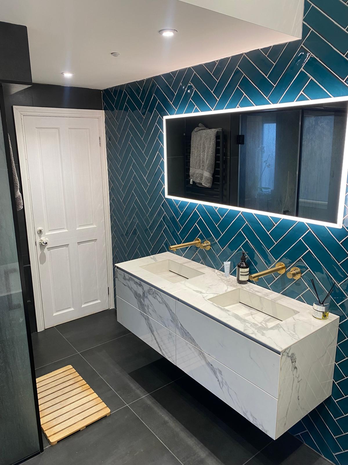 Contemporary luxury wet room with premium finishes